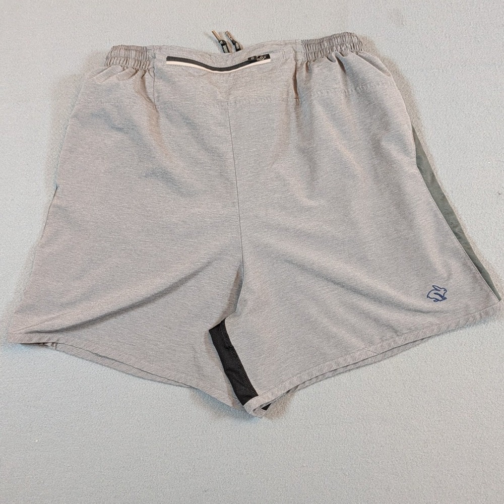 Rabbit Running Shorts Size X Large Grey Heathered 5 Inch Inseam Zip‎ Pocket